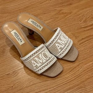 Arteana Cream and Tan Woven Mules
